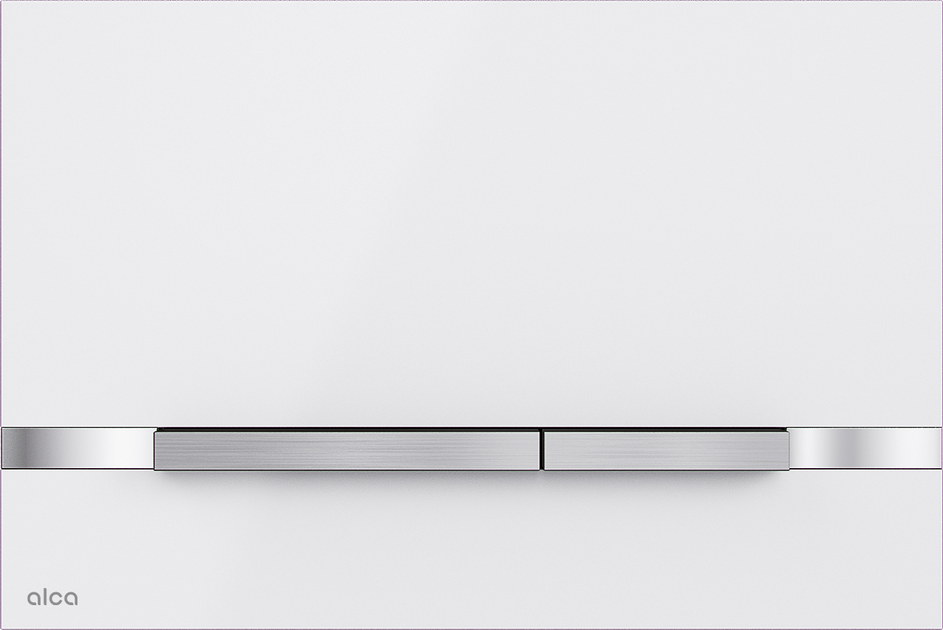 Tlačítko ovládací Alca Stripe-White nerez-bílá lesk ALCADRAIN