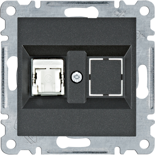 Zásuvka datová Hager Lumina CAT5e 1× RJ45 FTP stíněná černá HAGER