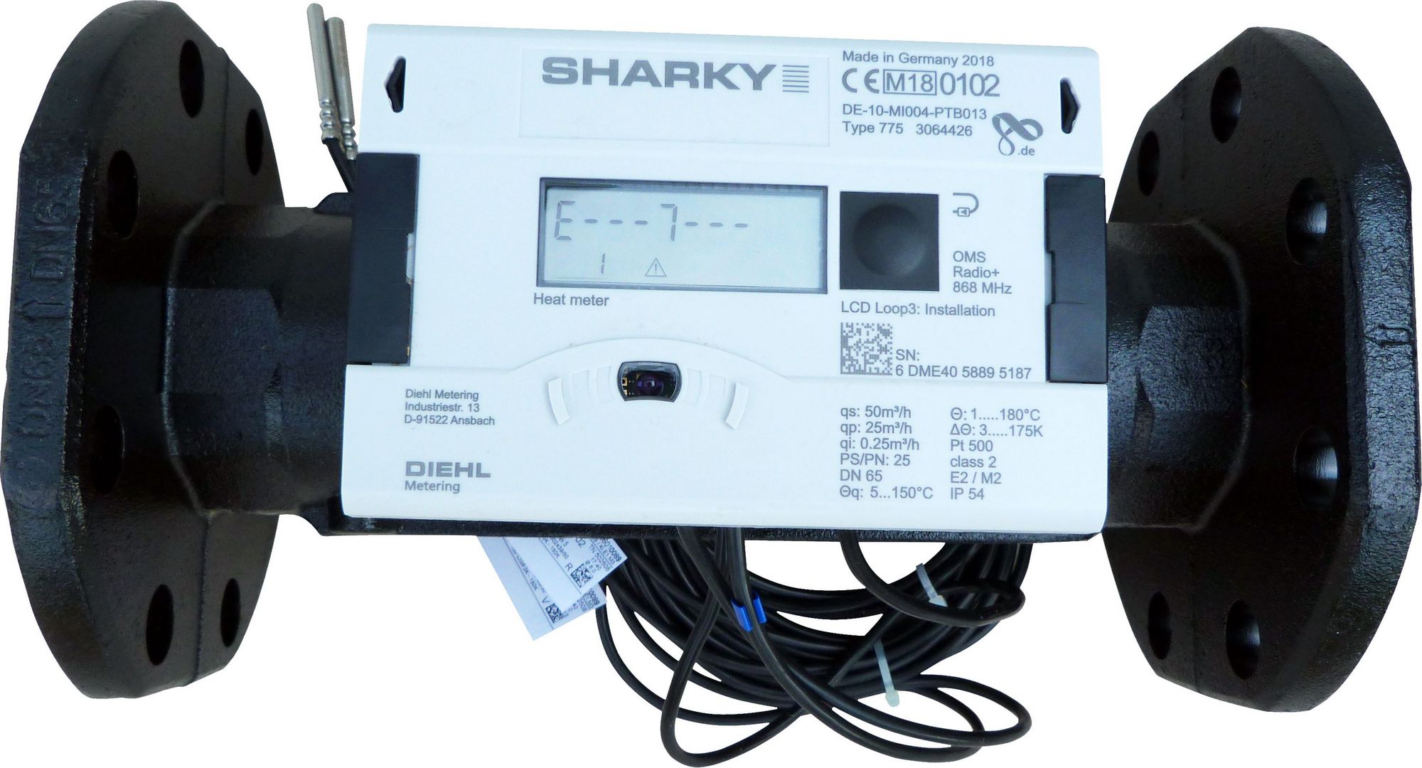 Měřič tepla ultrazvukový Enbra Sharky 775 25 m3/h DN 40