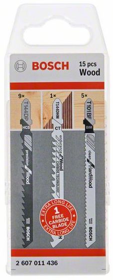 Sada pilových plátků Bosch Wood 15 ks BOSCH