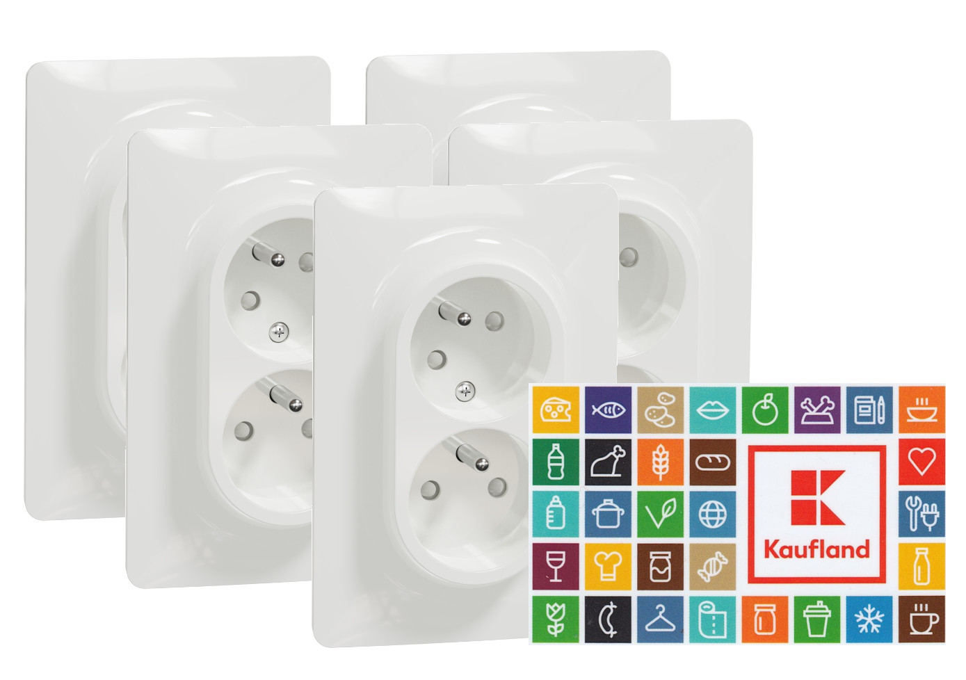 Sada zásuvek 230 V dvojnásobných Schneider Unica Nová 5 ks/bal. bílá