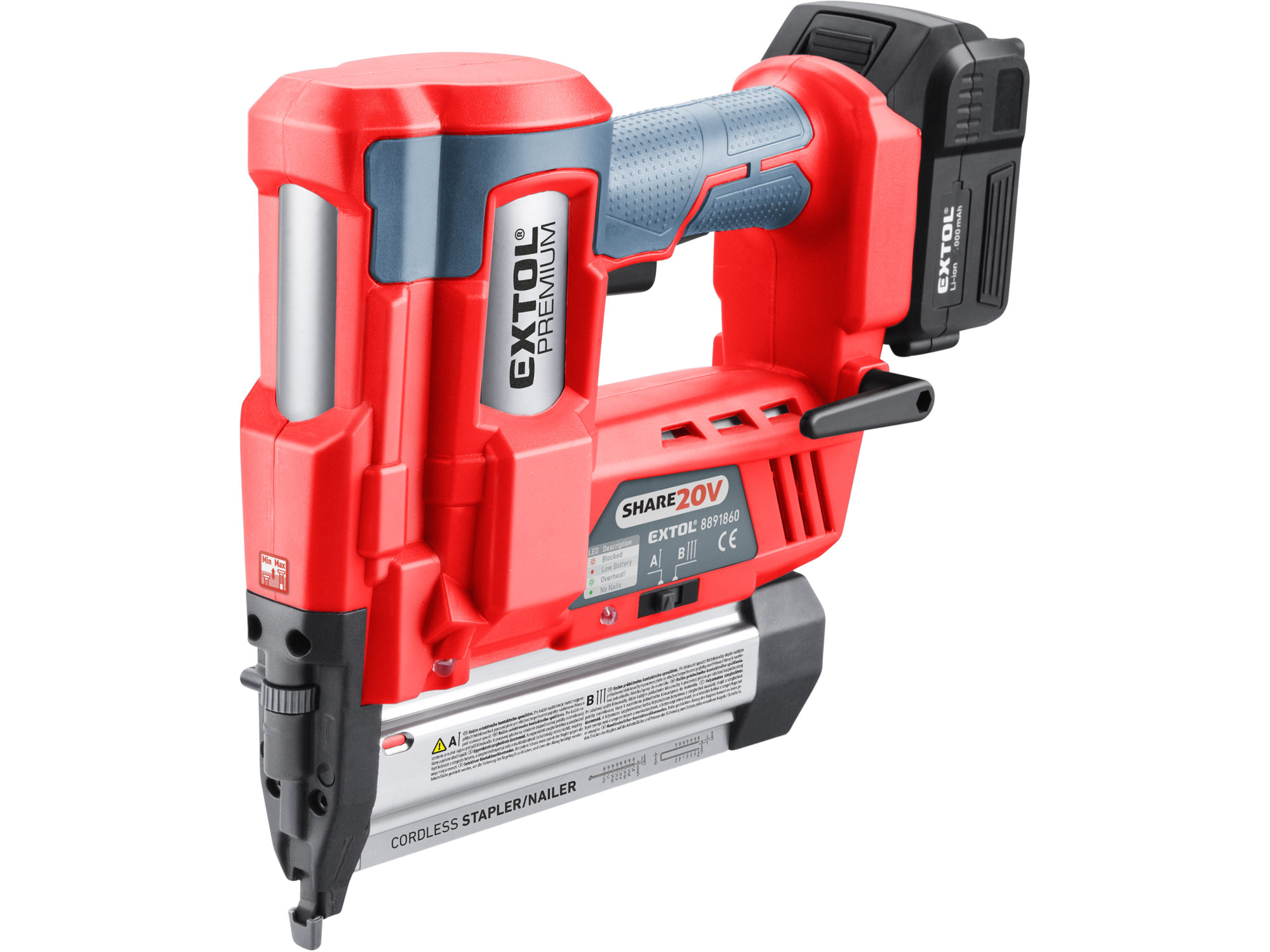 Hřebíkovačka/sponkovačka AKU Extol Premium SHARE20V 8891860 Extol