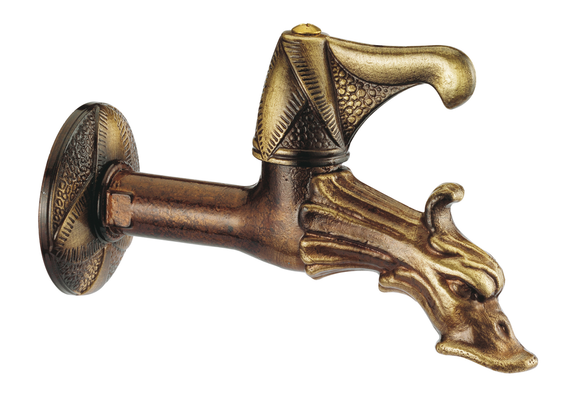 Ventil zahradní Renesance páka antik bronz