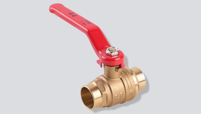 Kohout kulový 18 mm s koncovkami pro měkké pájení