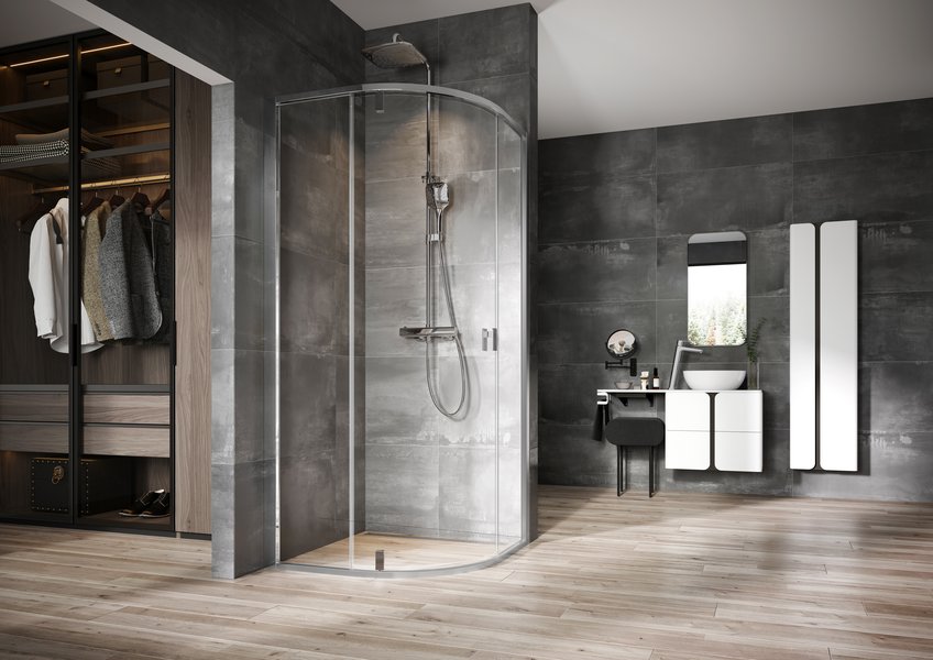 Kout sprchový Ravak NSKK3 900×900 mm bright alu/transparent R500