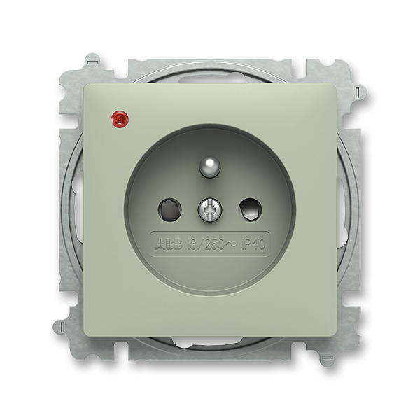 Zásuvka 230 V jednonásobná ABB Zoni přepěťová ochrana olivová