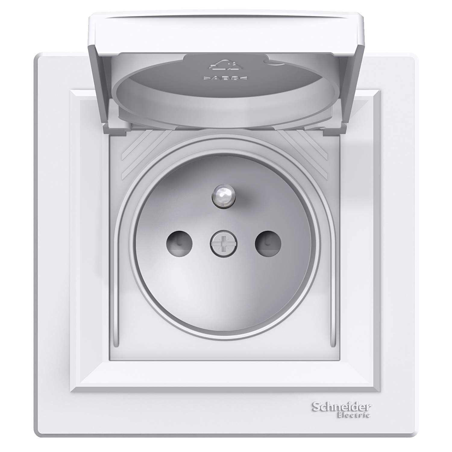 Zásuvka 230 V jednonásobná Schneider Asfora IP 44 bezšroubové bílá Schneider