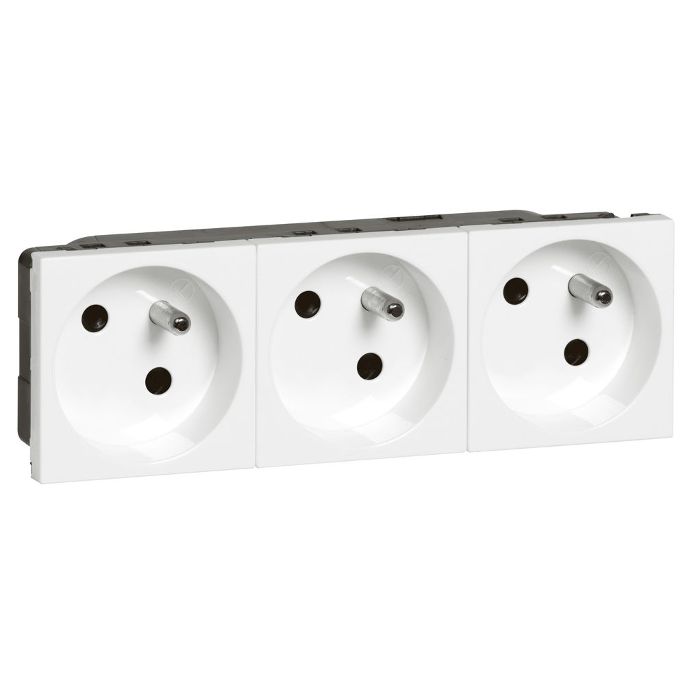 Zásuvka 230 V trojnásobná Legrand Mosaic bílá Legrand