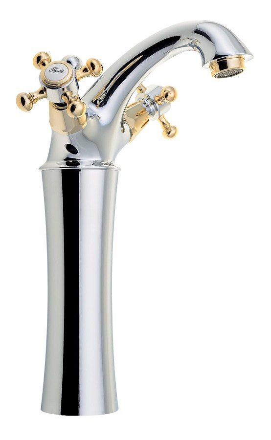 Baterie umyvadlová stojánková Sapho Antea 3172L 245 mm s výpustí chrom/zlato