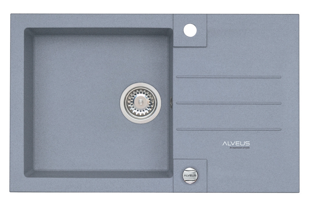 Dřez granitový s odkapem Alveus Rock 130 780×480 mm steel ALVEUS