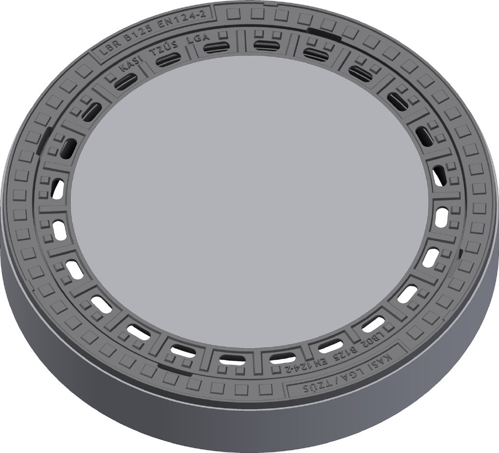 Poklop šachtový DITON B125 BEGU v litinovo-betonovém rámu s odvětráním