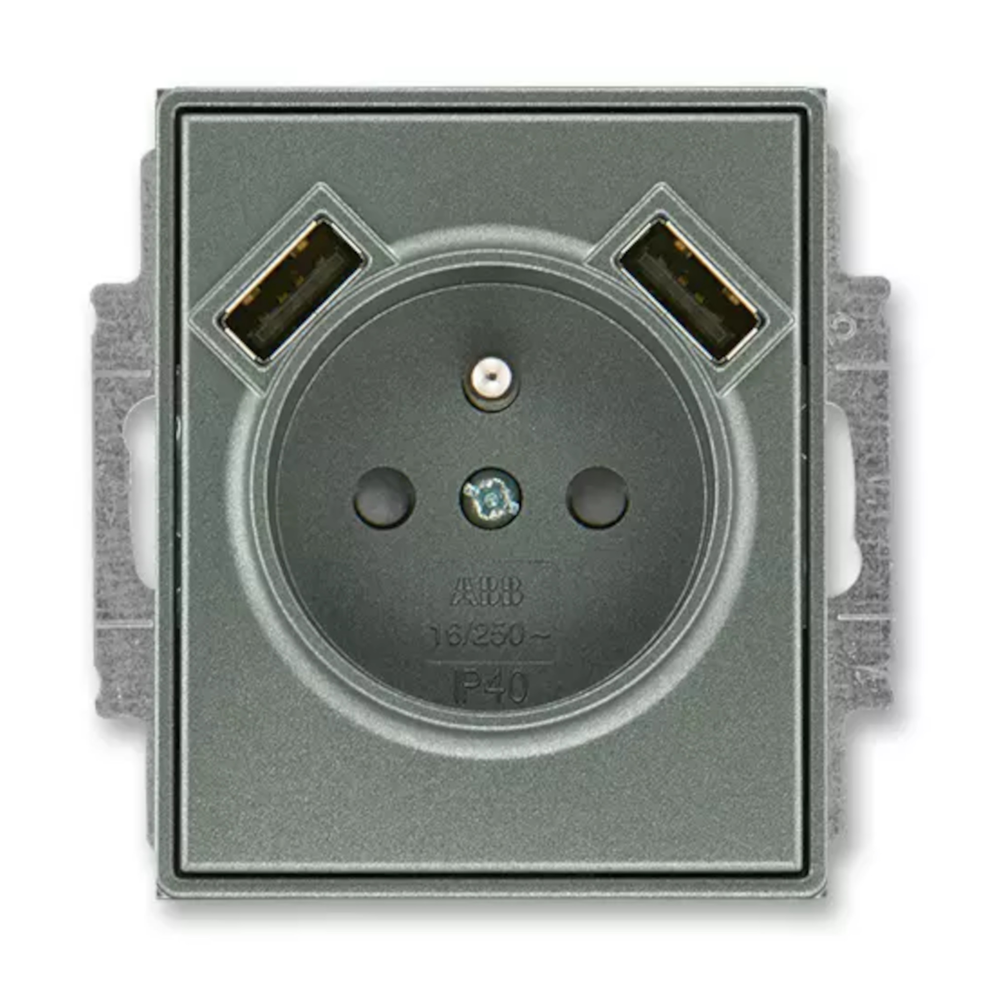 Zásuvka 230 V s USB jednonásobná ABB Time antracit ABB