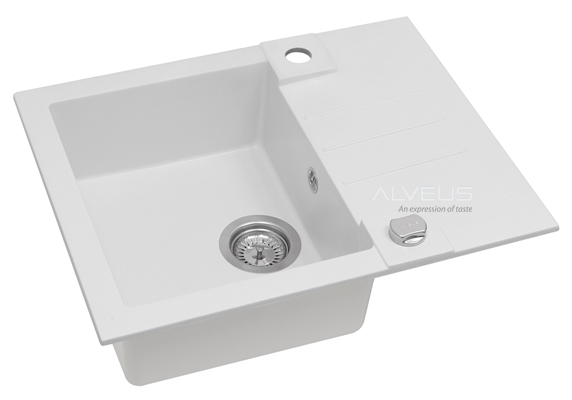 Dřez granitový s odkapem Alveus Rock 30 595×475 mm arctic ALVEUS