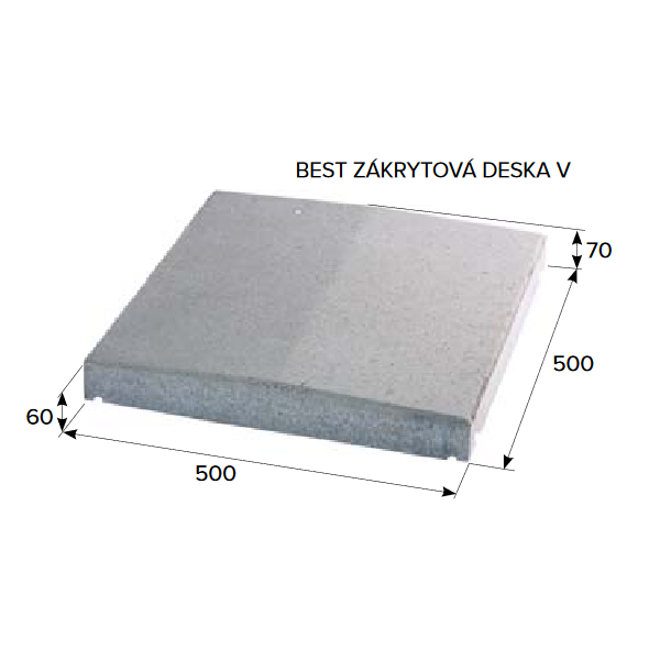 Deska zákrytová BEST V sedlová pro sloupky arabica 500×500×70 mm BEST