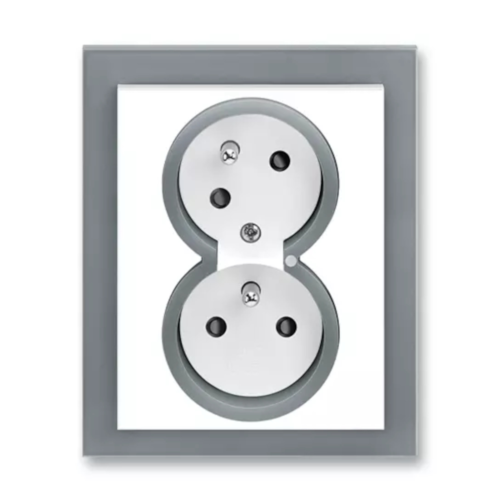 Zásuvka 230 V dvojnásobná ABB Neo IP 40 s optickou signalizací bílá/ledová šedá ABB