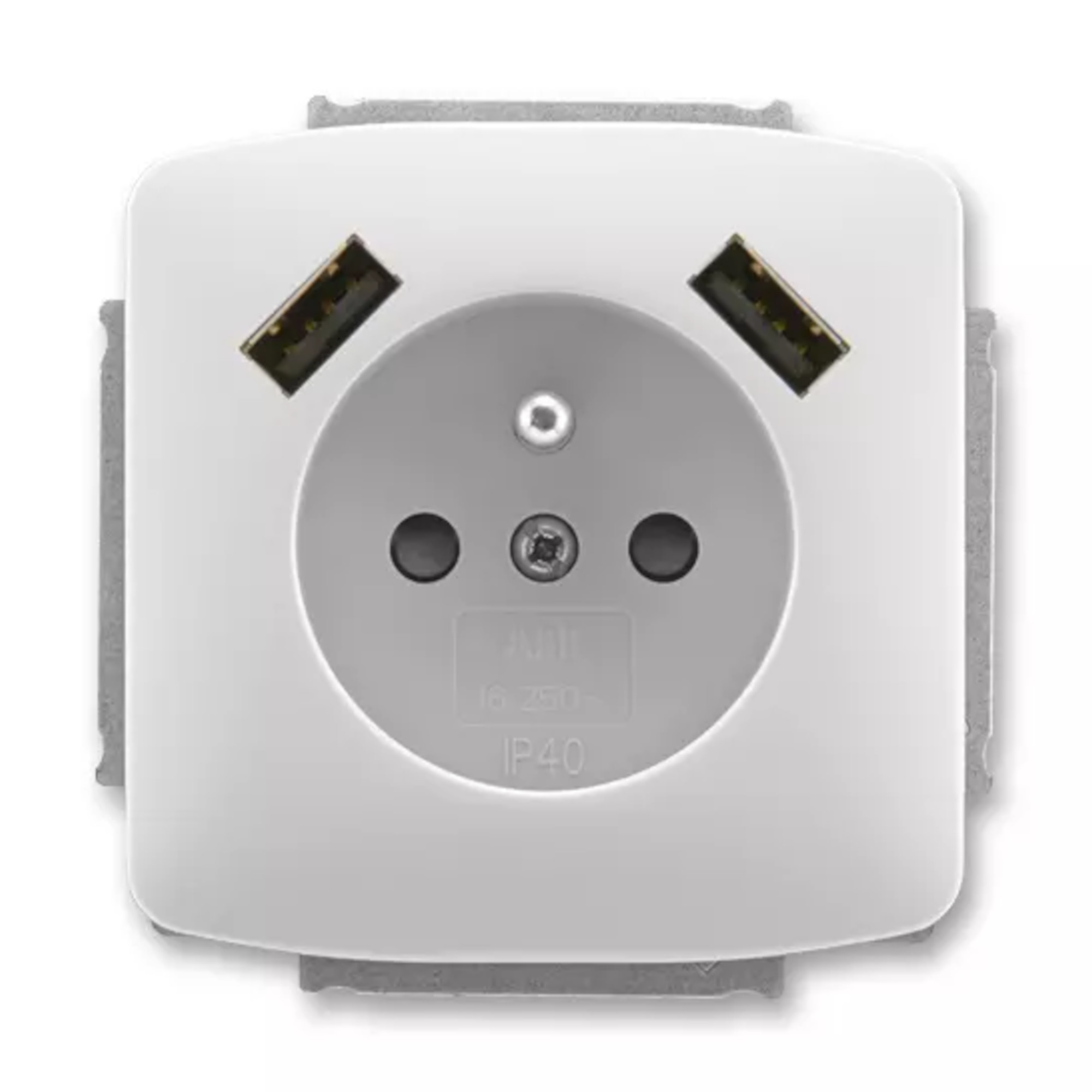 Zásuvka 230 V s USB jednonásobná ABB Tango šedá ABB