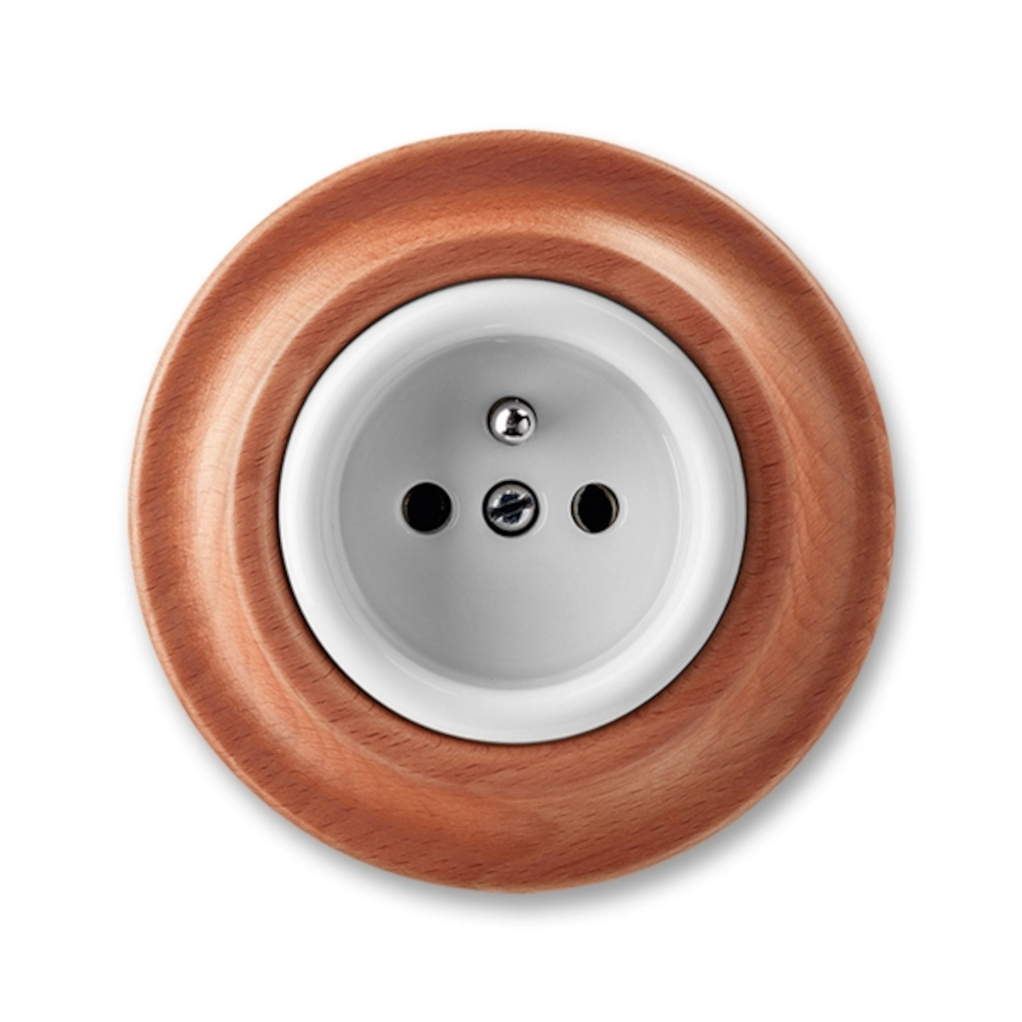 Zásuvka 230 V jednonásobná ABB Decento s ochranným kolíkem bílá/třešeň ABB