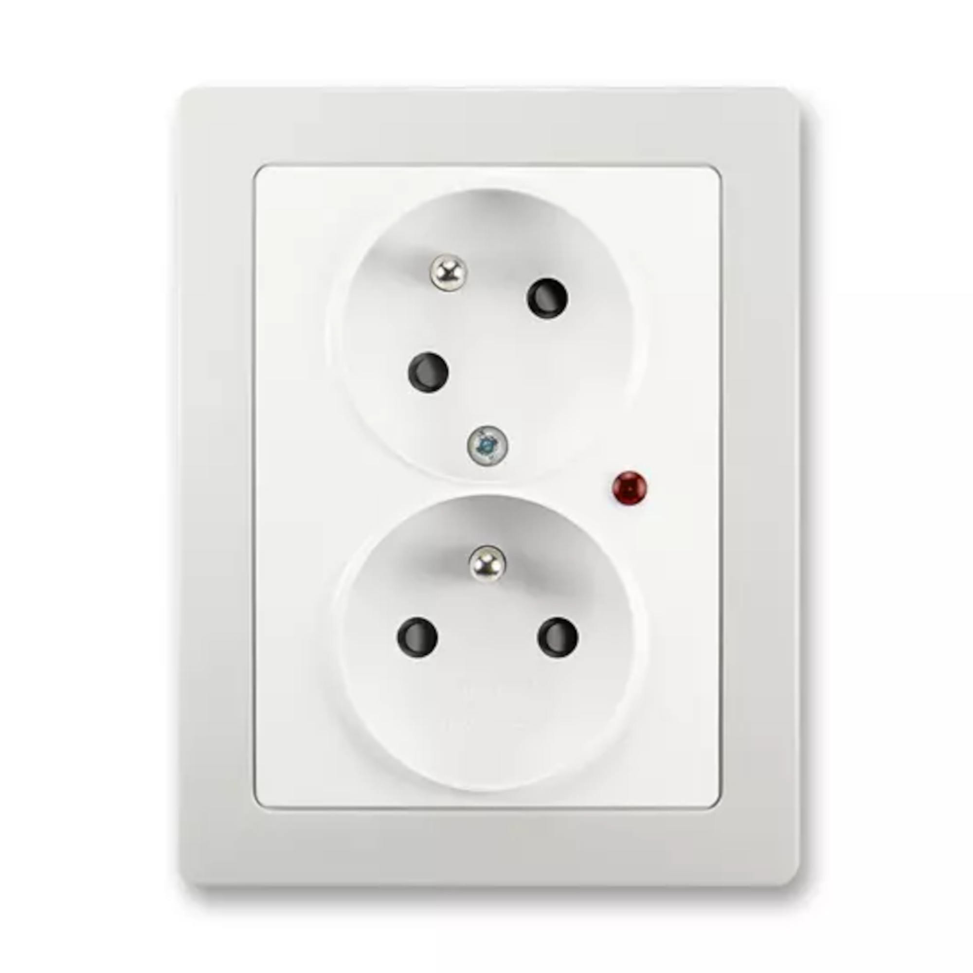 Zásuvka 230 V dvojnásobná ABB Swing IP 40 s optickou signalizací jasně bílá/světle šedá ABB