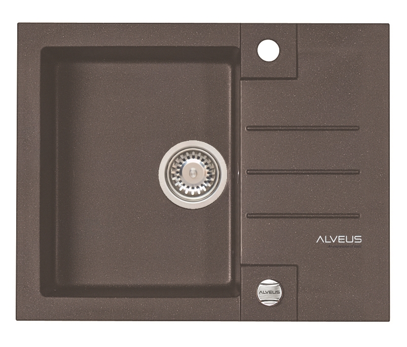 Dřez granitový s odkapem Alveus Rock 30 595×475 mm chocolate ALVEUS