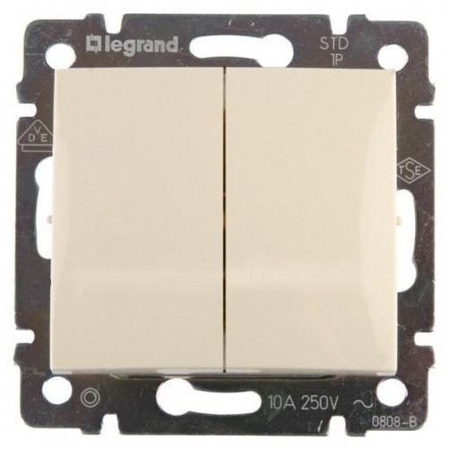 Přepínač střídavý dvojitý řazení 6+6 Legrand Valena Life béžová Legrand