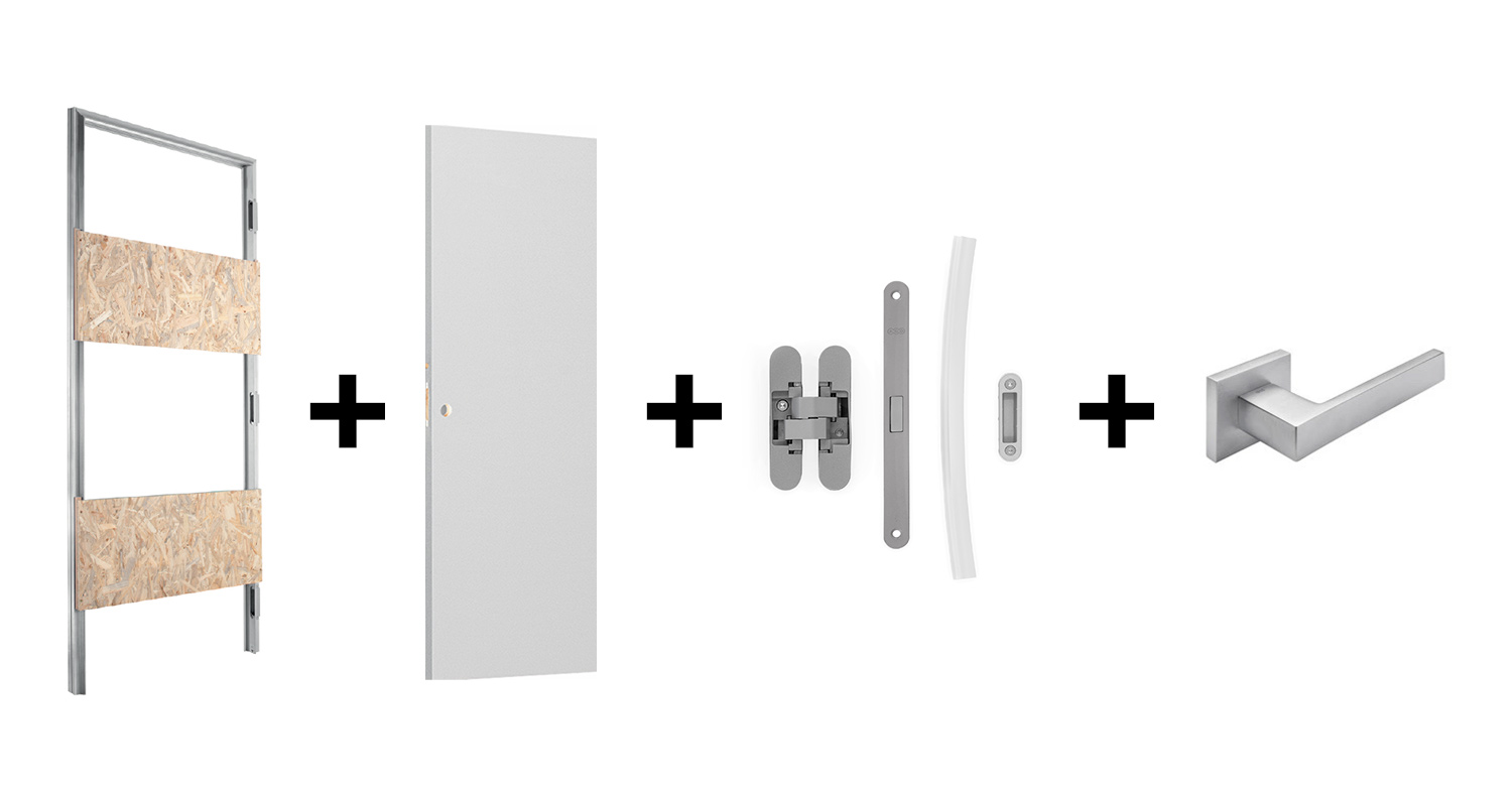 Set skryté zárubně s dveřmi