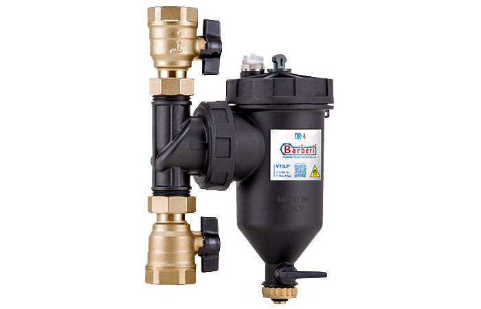Filtr a magnetický separátor nečistot Barberi DR4 V73.P 1" s uzavíracími ventily