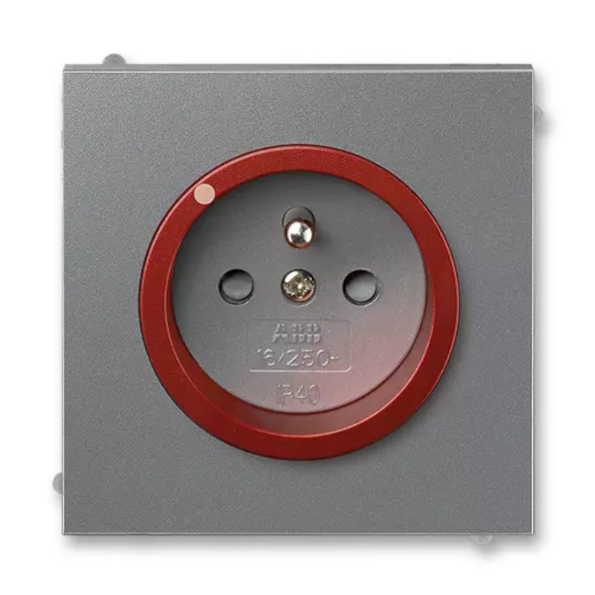 Zásuvka 230 V jednonásobná ABB NeoIP 40 s optickou signalizací ocelová/teracotta ABB