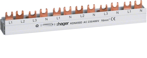 Lišta propojovací Hager KDN450D 4pól 16 mm2 Hager