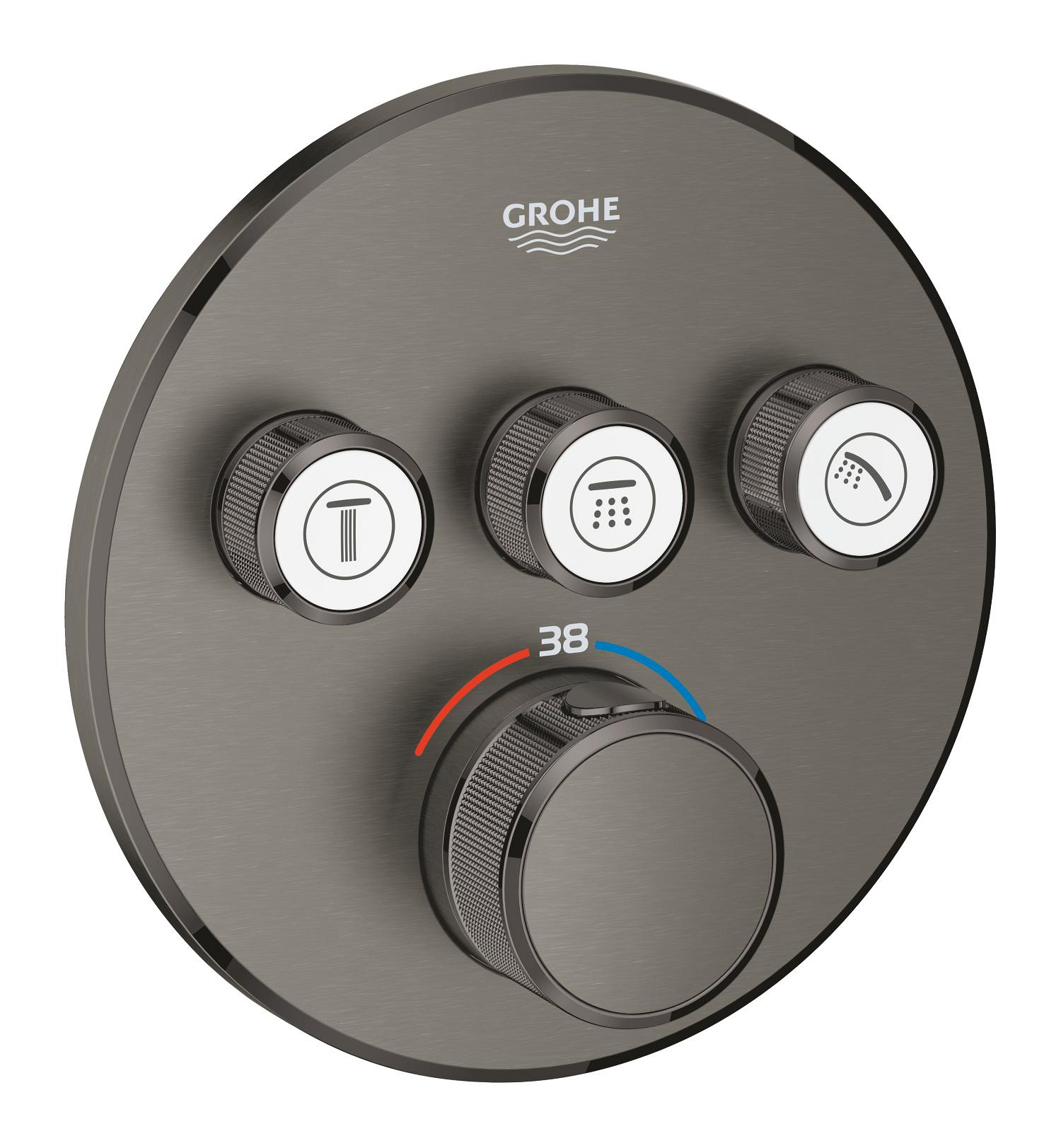 Díl nadomítkový Grohe Grohtherm SmartControl s 3 ventily kartáčovaný Hard Graphite 29121AL0 GROHE