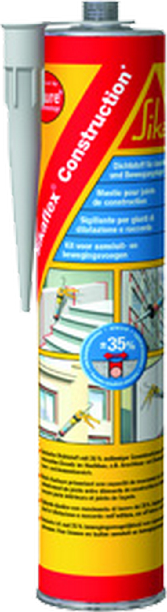 Tmel polyuretanový Sikaflex Construction+ šedý 600 ml Sika