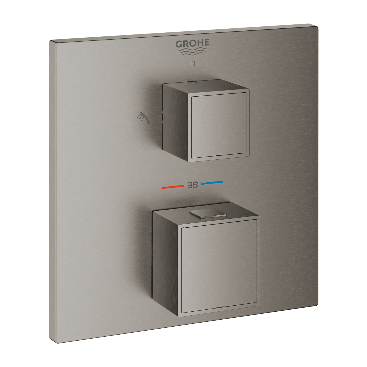 Díl nadomítkový Grohe Grohtherm Cube kartáčovaný Hard Graphite s přepínačem 24154AL0 GROHE