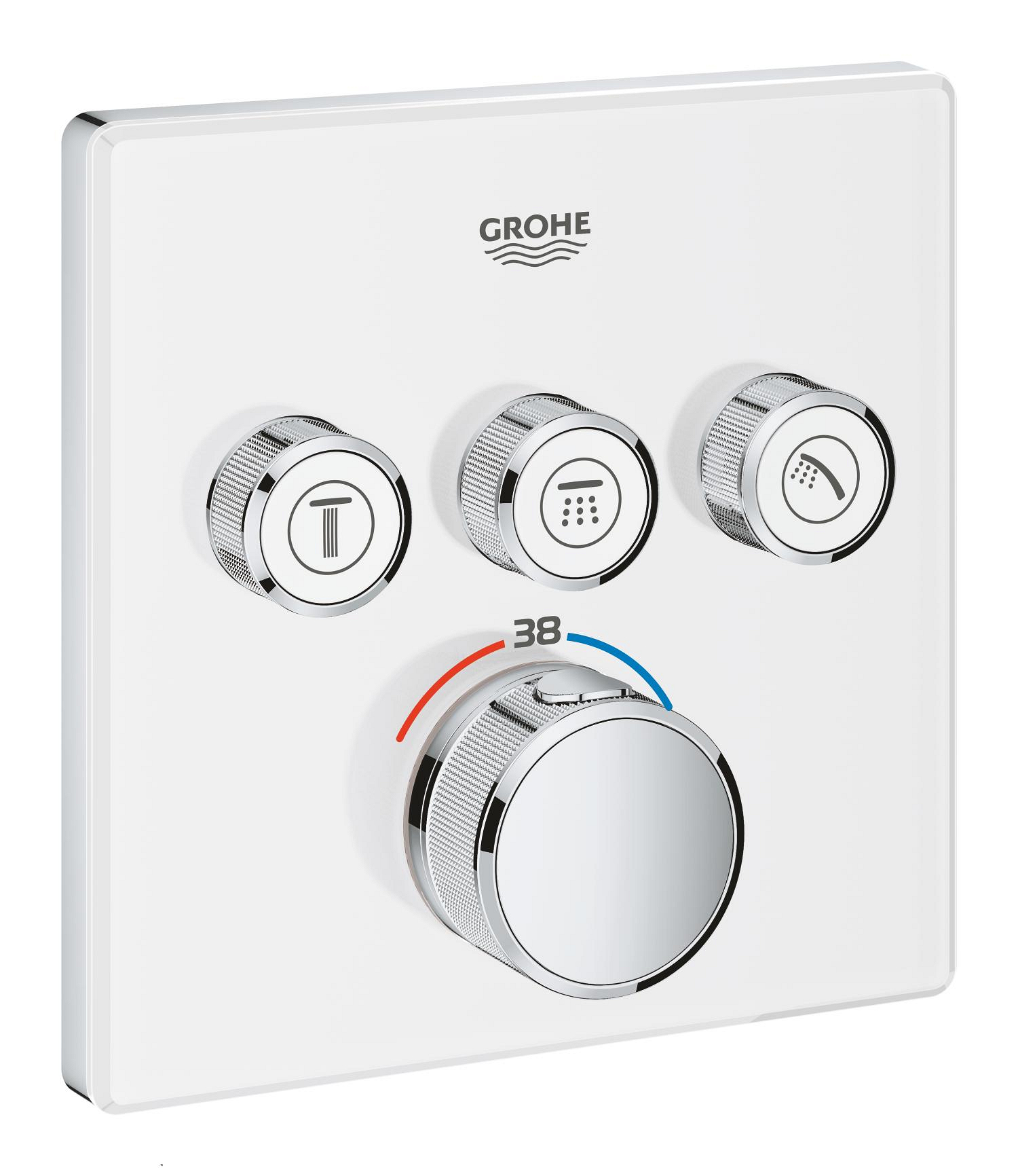 Díl nadomítkový Grohe Grohtherm SmartControl s 3 ventily měsíční bílá/chrom 29157LS0 GROHE