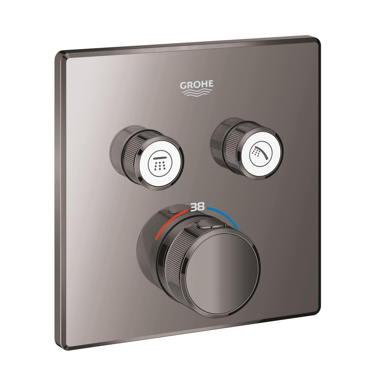 Díl nadomítkový Grohe Grohtherm SmartControl s 2 ventily Hard Graphite 29124A00 GROHE