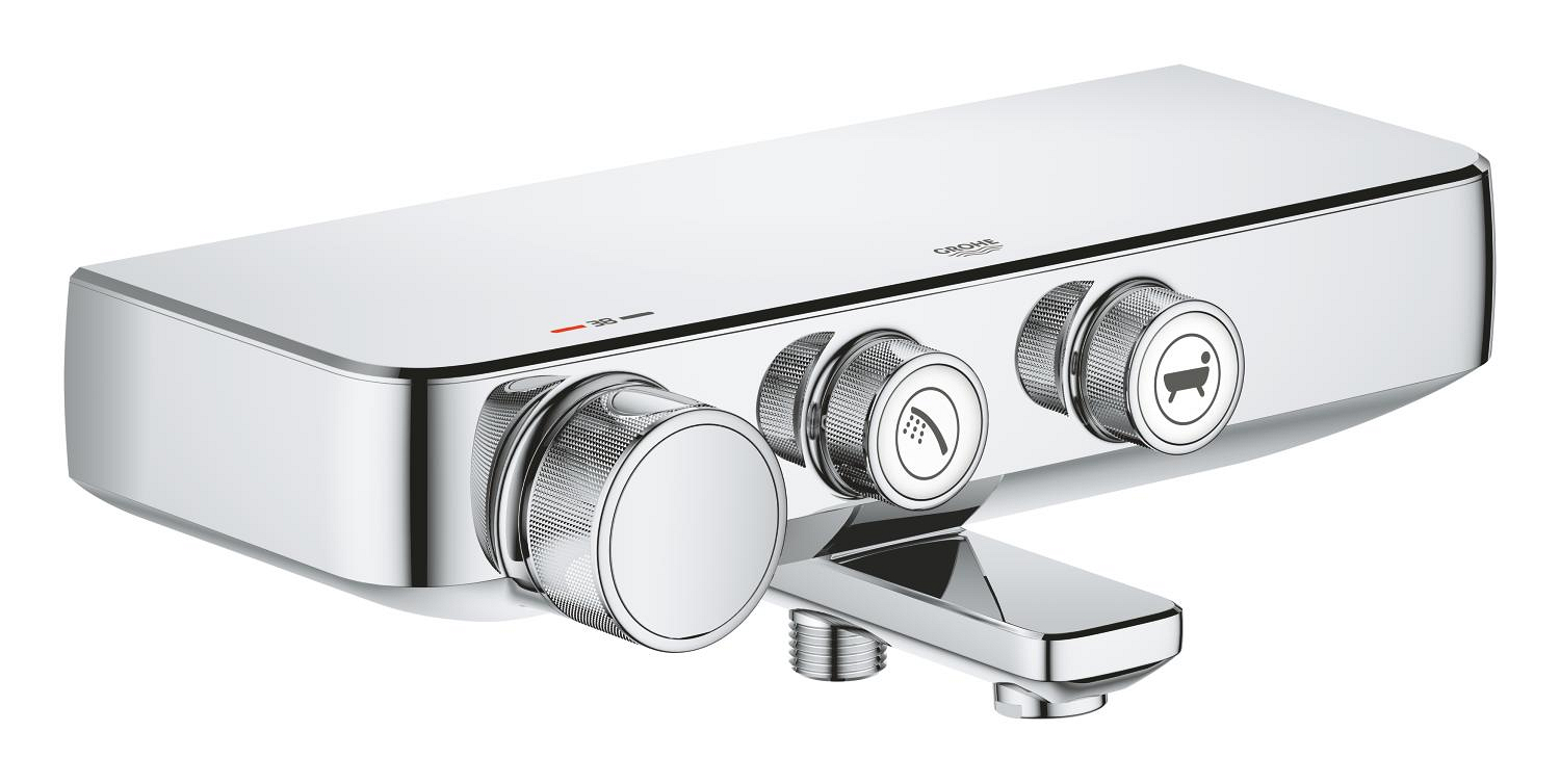 Baterie vanová termostatická Grohe Grohtherm SmartControl 150 mm chrom s přepínačem 34718000 GROHE