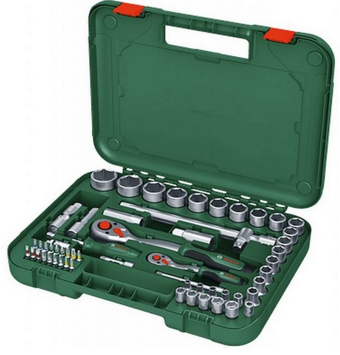 Sada hlavic s ráčnami Bosch 1/2" + 1/4" 57 ks Bosch