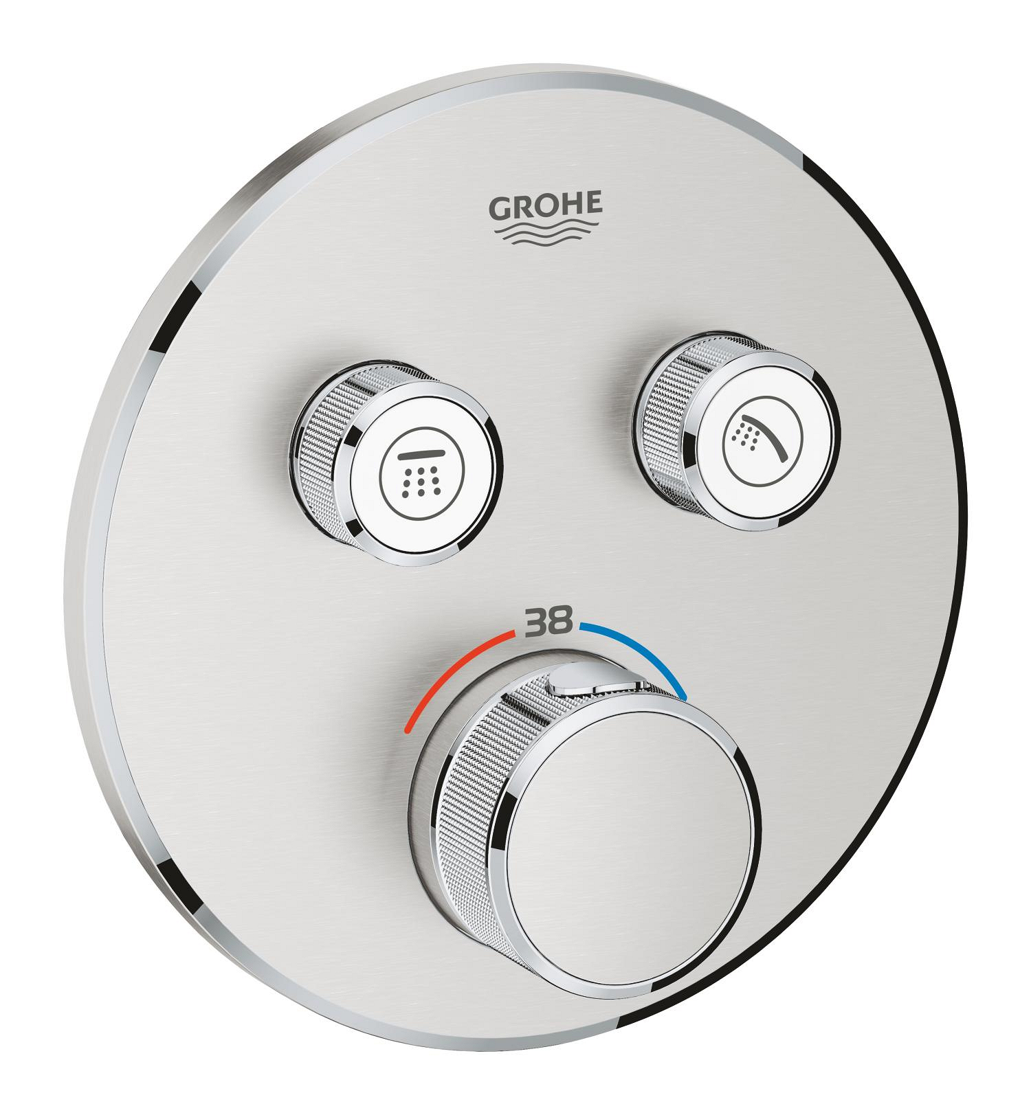 Díl nadomítkový Grohe Grohtherm SmartControl s 2 ventily SuperSteel 29119DC0 GROHE