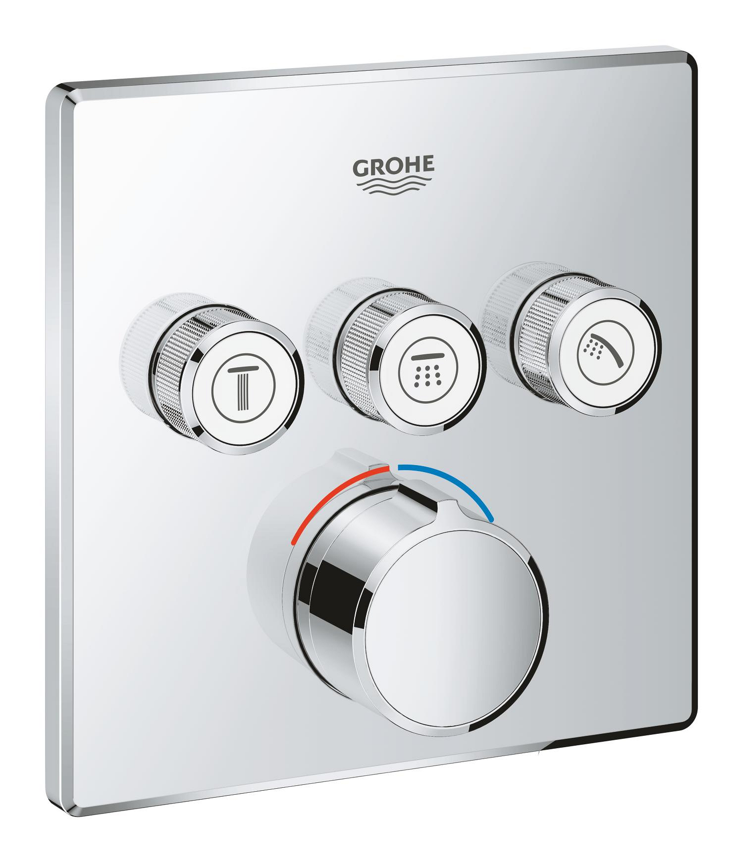 Díl nadomítkový Grohe SmartControl s 3 ventily chrom 29149000 GROHE