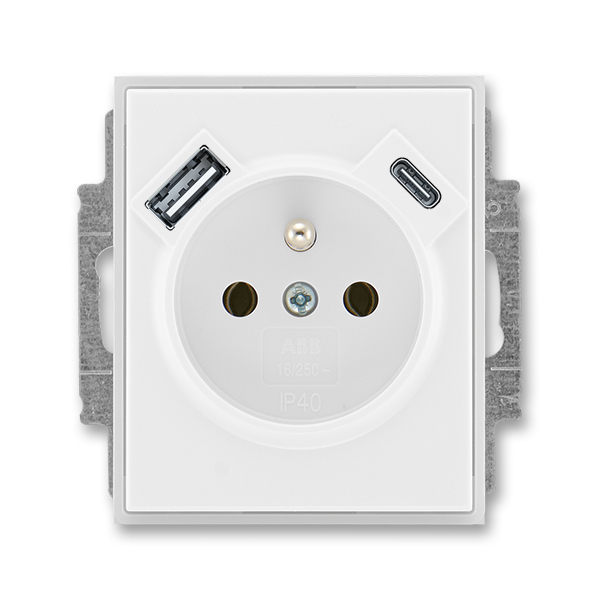 Zásuvka 230 V s USB jednonásobná ABB Time