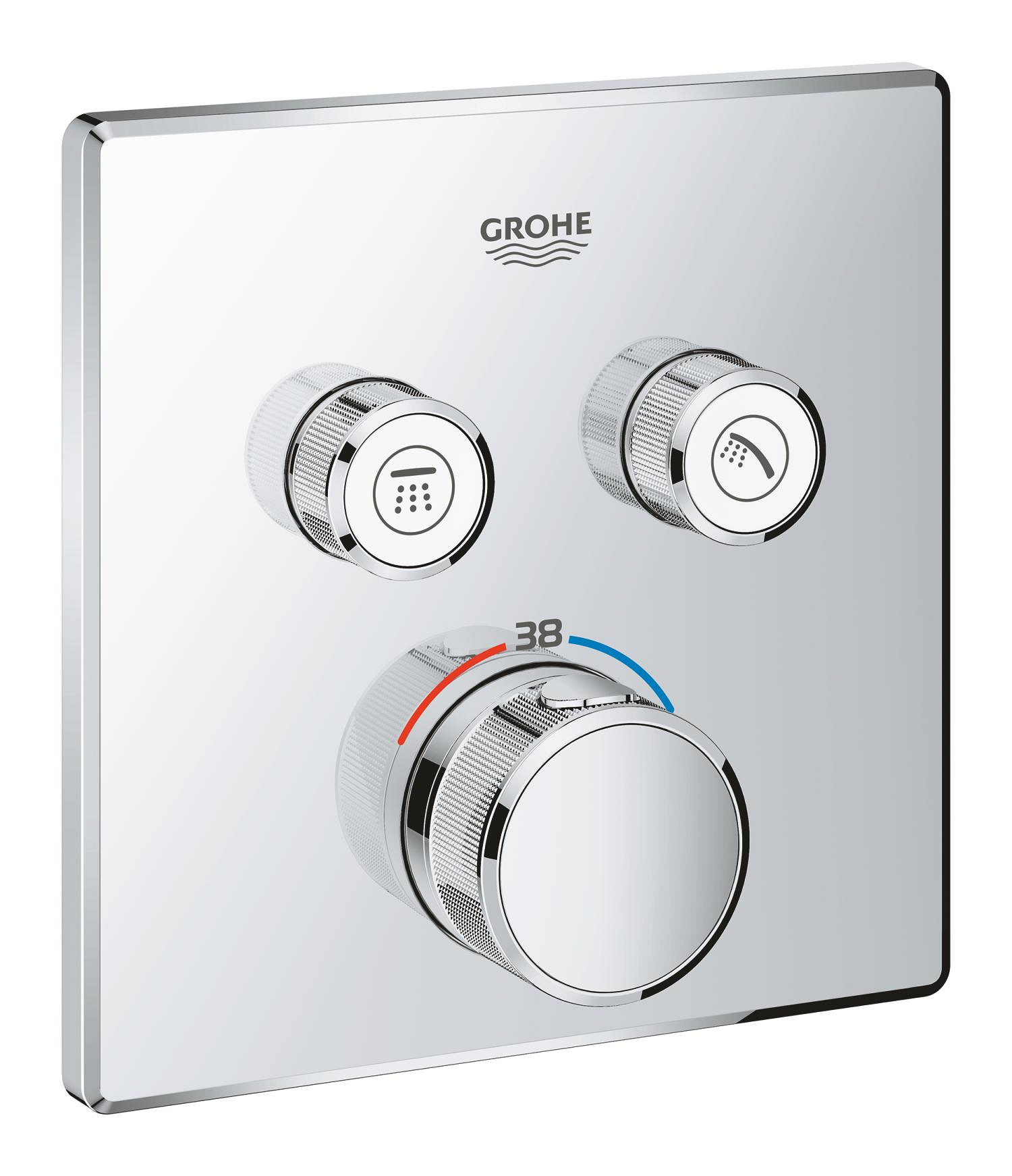 Díl nadomítkový Grohe Grohtherm SmartControl s 2 ventily chrom 29124000 GROHE
