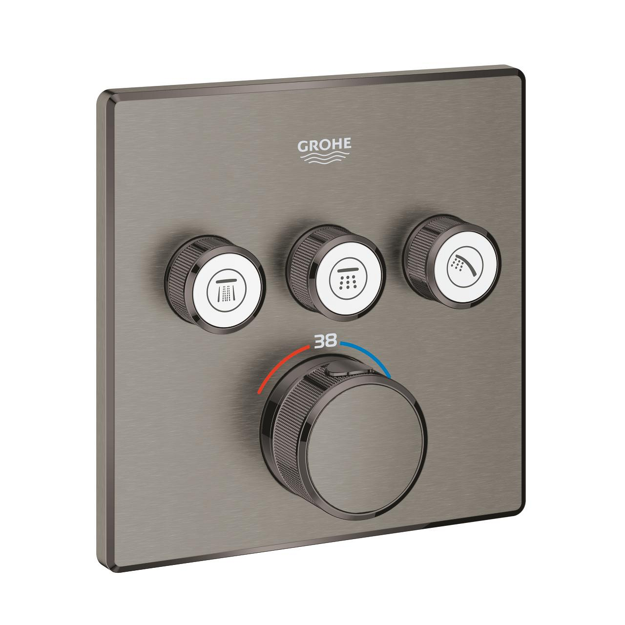 Díl nadomítkový Grohe Grohtherm SmartControl s 3 ventily kartáčovaný Hard Graphite 29126AL0 GROHE