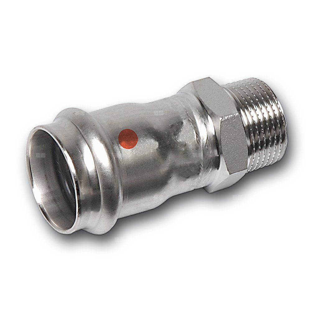 Vsuvka přechodová lisovací Sanha NiroTherm 91243G 18 mm × 1/2" vnější závit