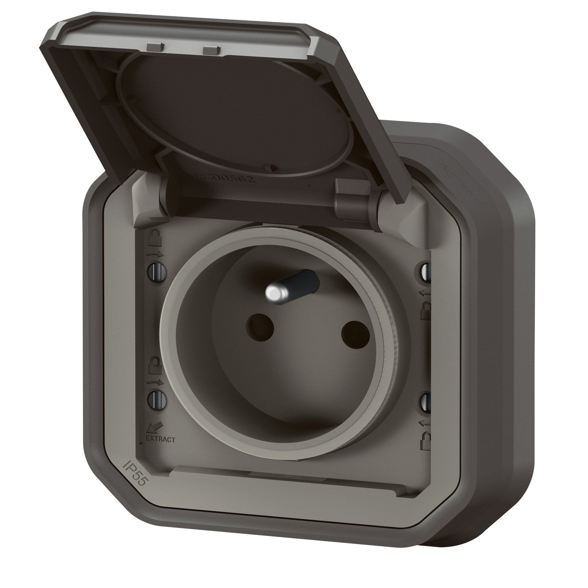 Zásuvka 230 V jednonásobná Legrand Plexo antracit Legrand