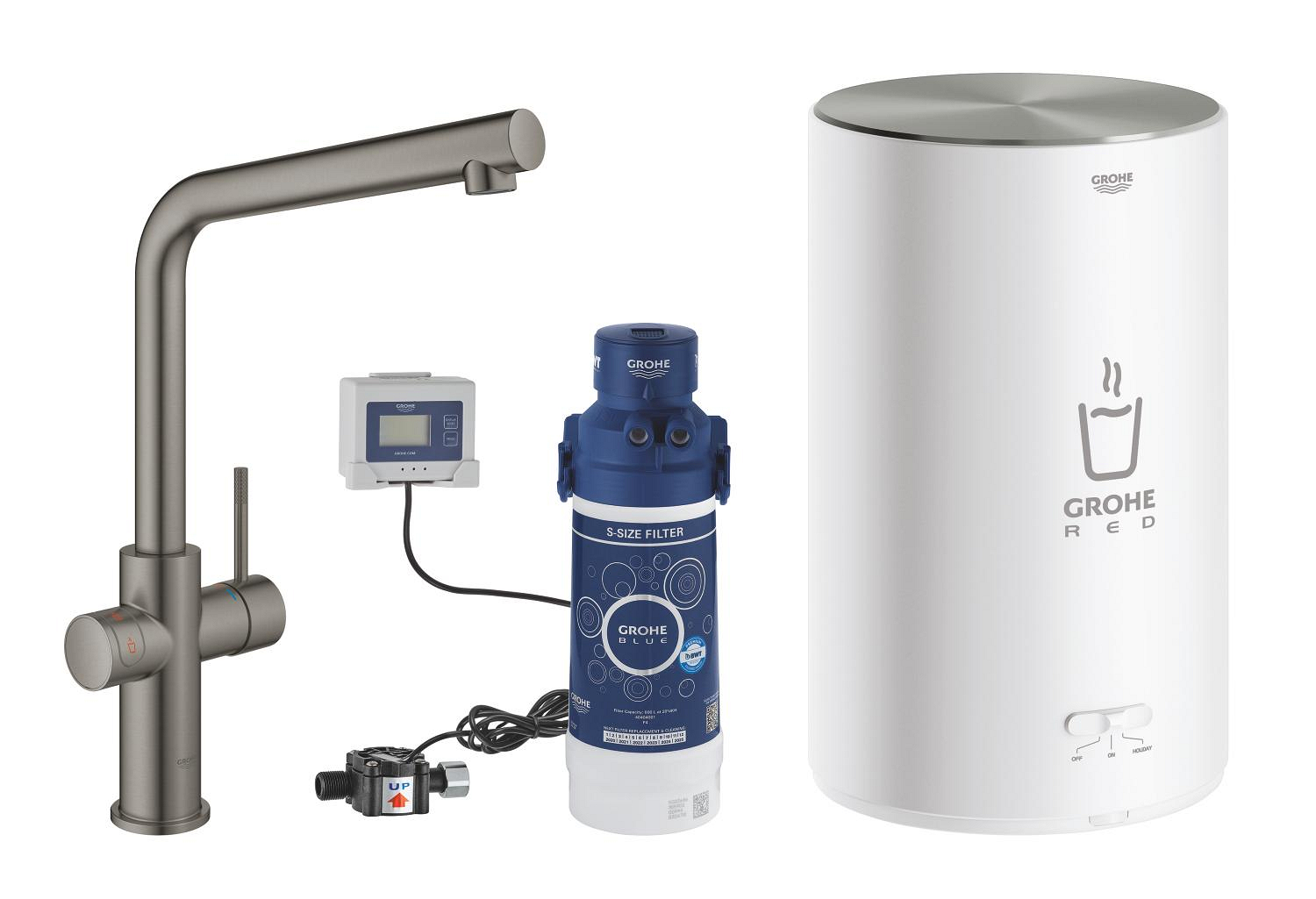Baterie dřezová stojánková Grohe Red Duo s ohřevem vody a filtrací