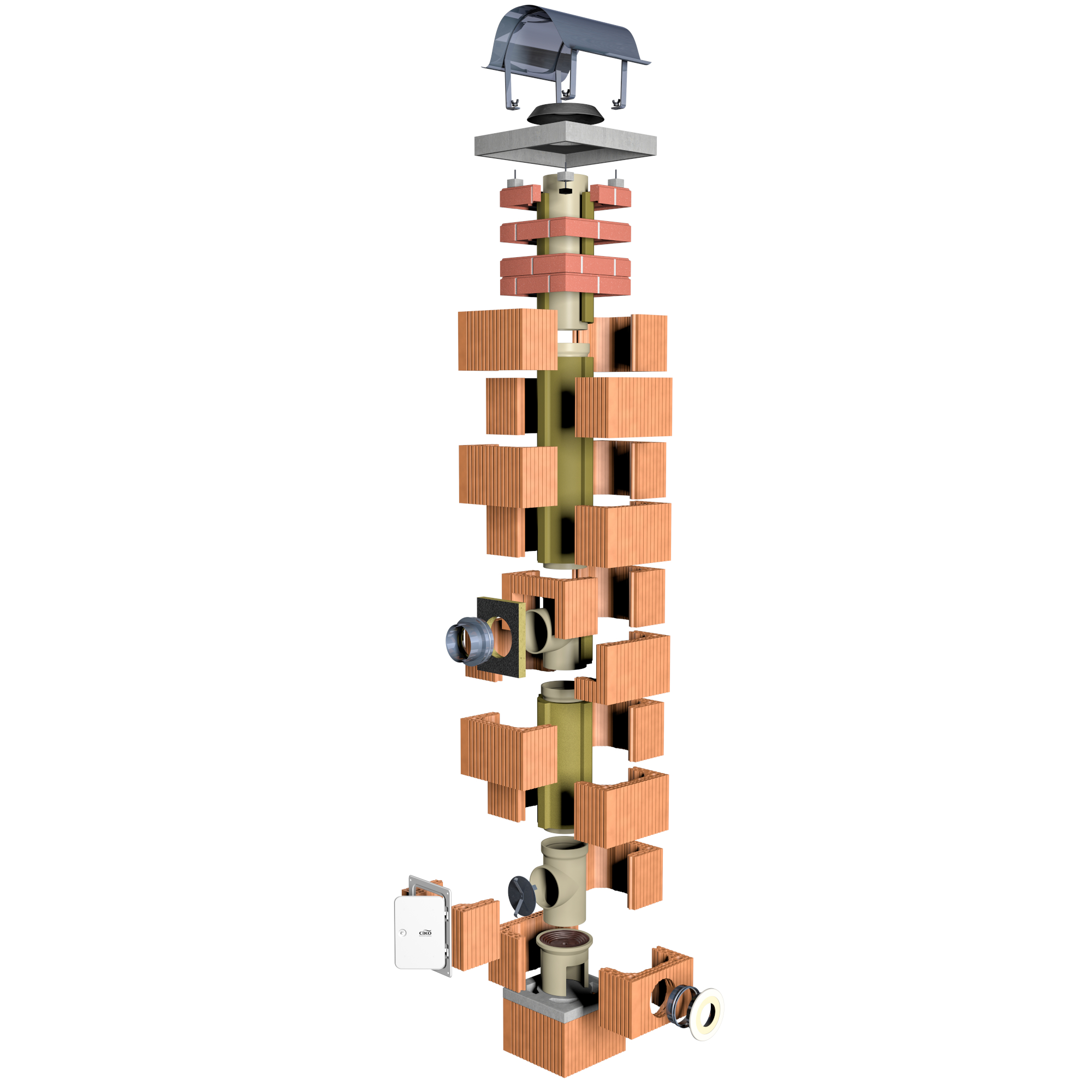 Komínová sestava Ciko Tec DN 180 výška 7 m Ciko