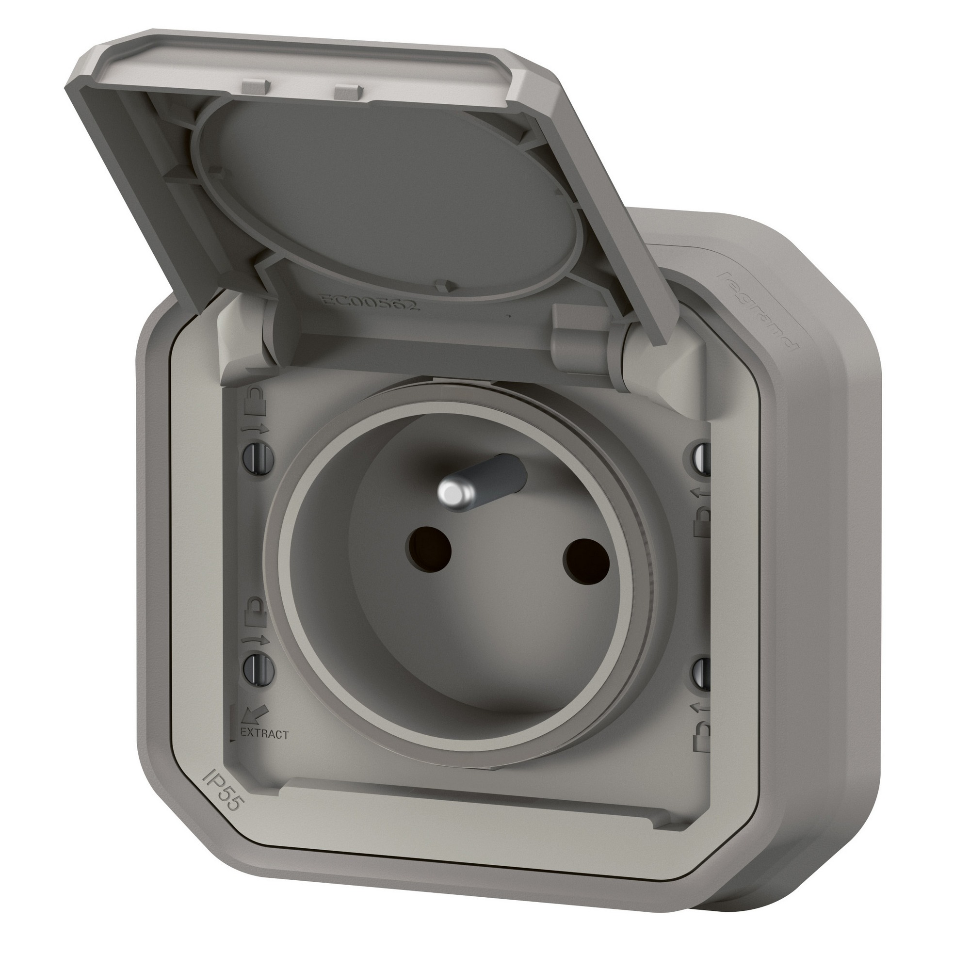 Zásuvka 230 V jednonásobná Legrand Plexo šedá Legrand