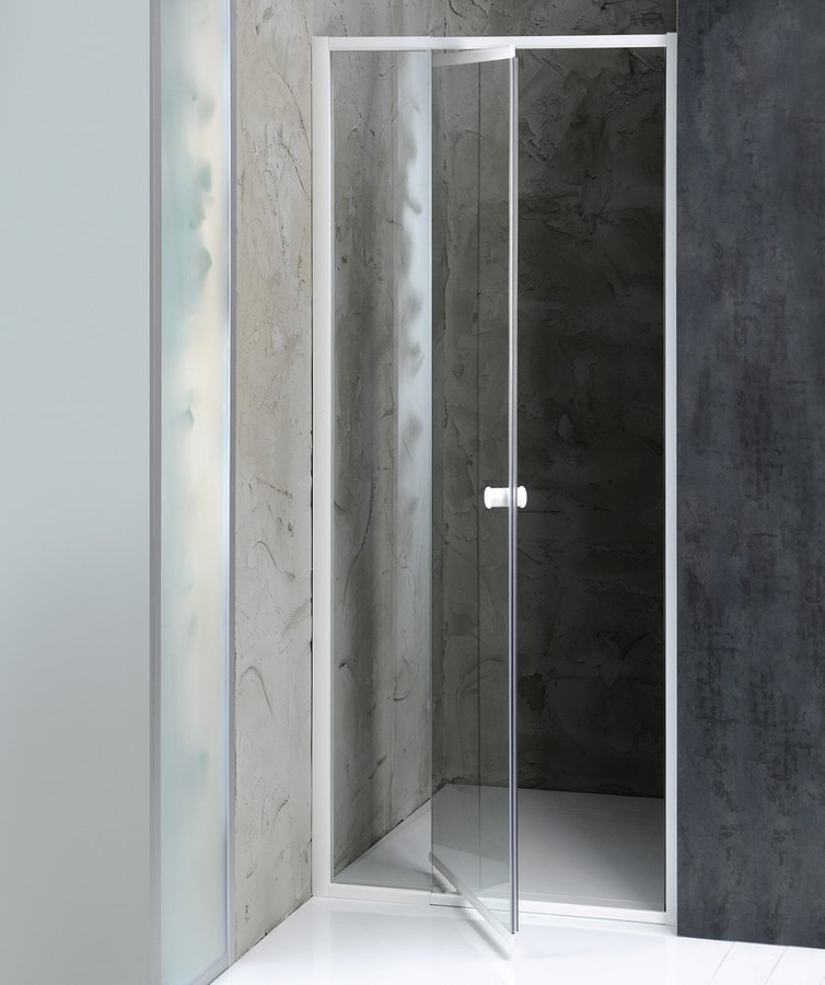 Dveře sprchové Aqualine Amico 1 040–1 220 mm bílá/čiré sklo AQUALINE