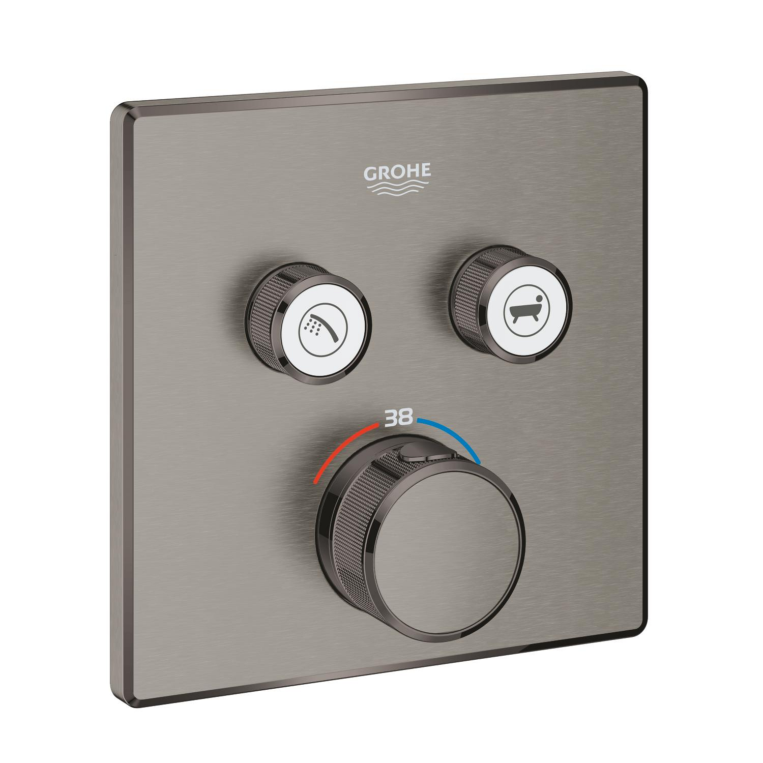 Díl nadomítkový Grohe Grohtherm SmartControl s 2 ventily kartáčovaný Hard Graphite 29124AL0 GROHE