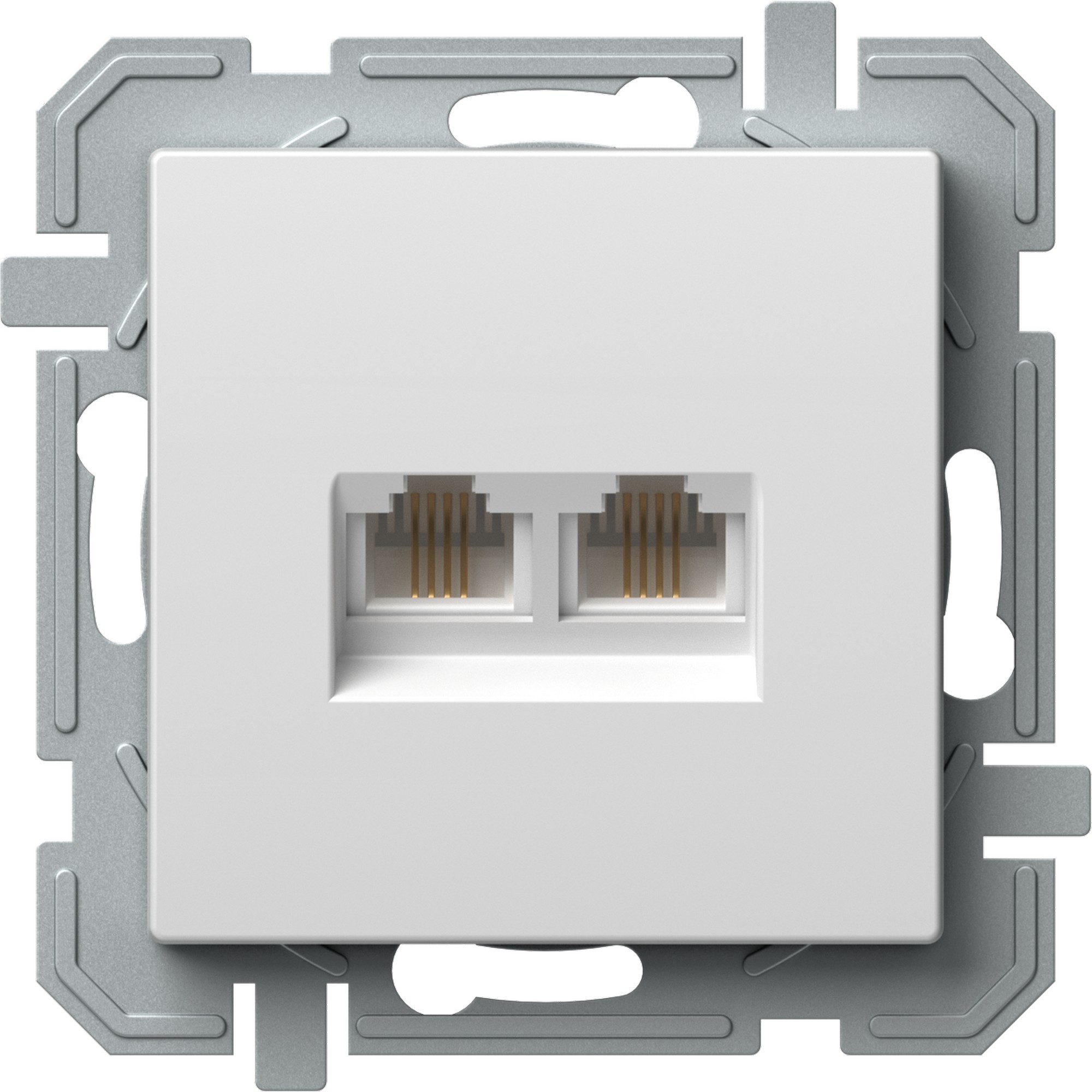 Zásuvka telefonní TEM Logiq 2× RJ11 bílá TEM