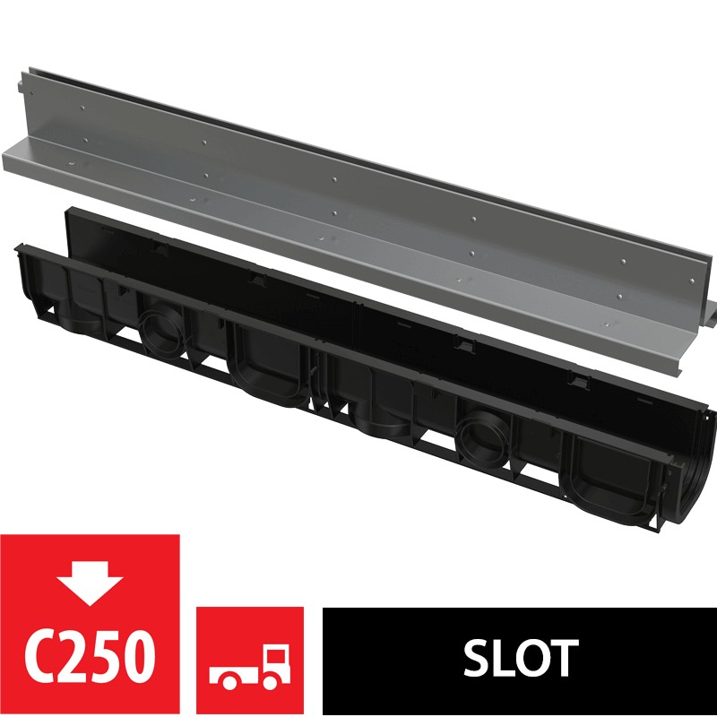 Žlab venkovní štěrbinový Alca AVZ101-R323 se symetrickým nástavcem 100 mm