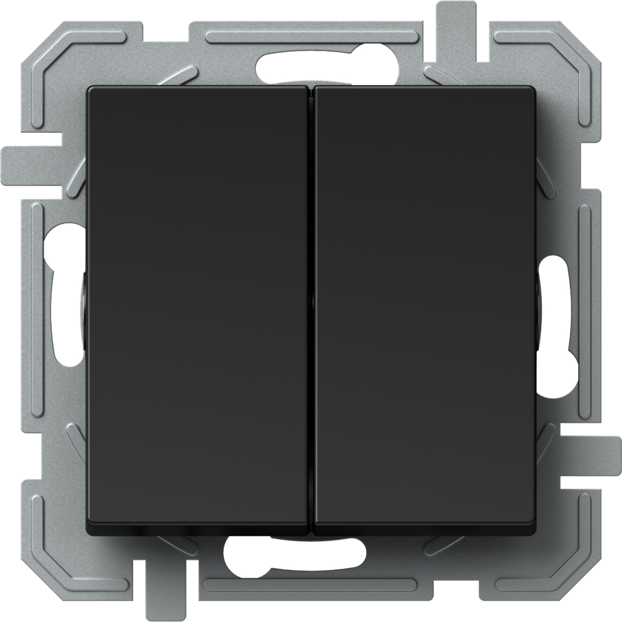 Přepínač střídavý dvojitý řazení 6+6 TEM Logiq černá TEM